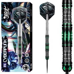 Shot AI Cyberpunk 90% Steeltip dartpijlen - Futuristische precisie voor elke darter.